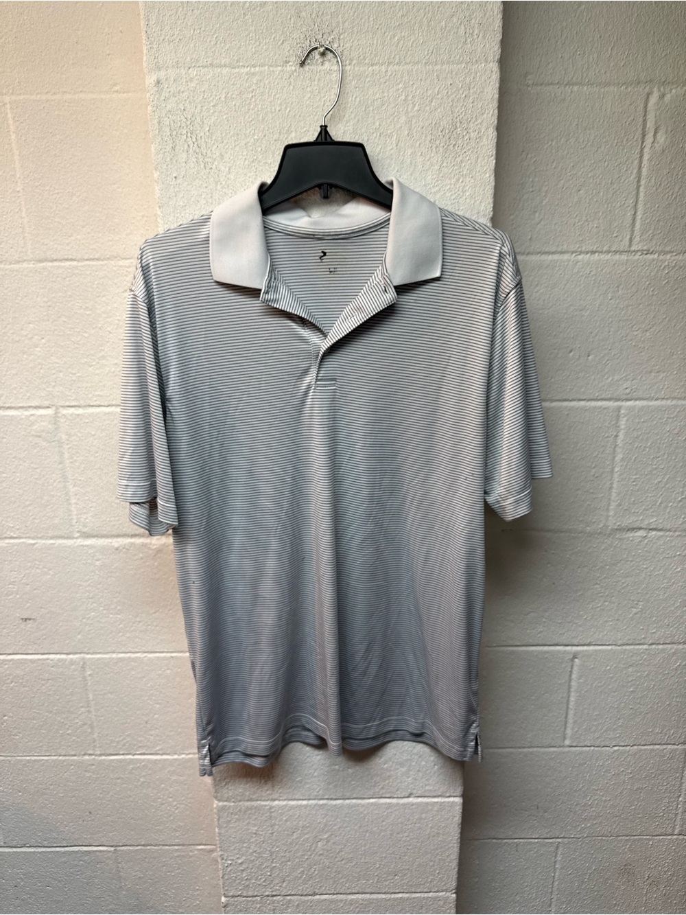 Slazenger White & Black Microstripe Polo with White Collar